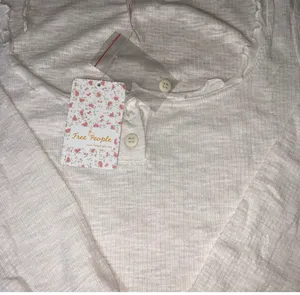 Free People Women's Jaimie Henley Top White Size Small thumbnail 7