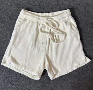 Donni. Terry Henley Shorts size XS Ivory Cream Drawstring Made in USA thumbnail 1