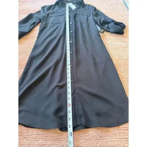 J.Crew Black Shirt Dress Size NWT 3/4 Roll Tab Sleeves Lined thumbnail 2