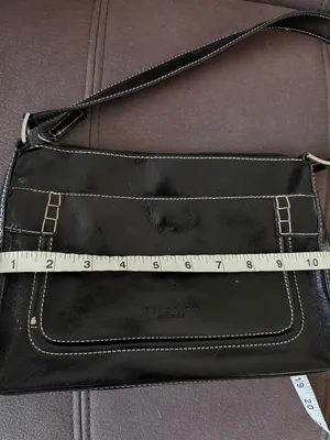Kenneth Cole Reaction Black Faux Leather Shoulder Bag with Contrast Stitching thumbnail 13