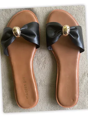 Madden Girl Sunset Black Bow Slide Sandals Size 8.5 NWOT thumbnail 5