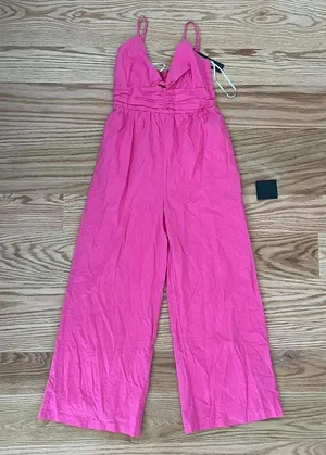 Lulus Pink Linen Jumpsuit thumbnail 1