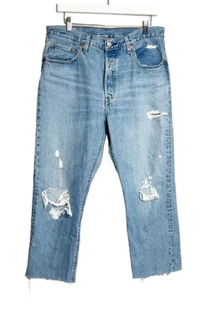 Levi’s‎ 501 straight distressed jeans Sz 32 thumbnail 1