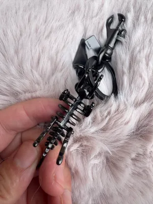 Coach Metal Small Rexy T-Rex Skeleton Puzzle Bag Charm Keychain Gunmetal Rexy thumbnail 9
