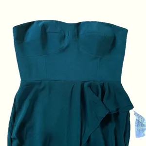 Dress The Population Kai Strapless Gown with High Slit in Pine Green Size XXL thumbnail 9