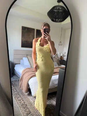 Peppermayo Crochet Maxi Dress Yellow thumbnail 4