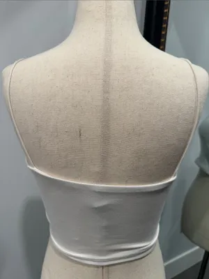 Windsor White Spaghetti Strap Cropped Camisole thumbnail 3