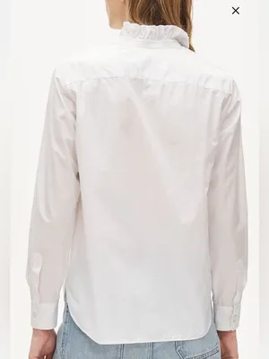 NWT J. CREW Jules Ruffle Collar Shirt Cotton Poplin White thumbnail 3