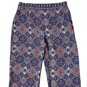 Y2K Semi Sheer Boho Pants Straight Leg EU 42 Paisley Fairy Beach Italy - 29x32.5 thumbnail 2