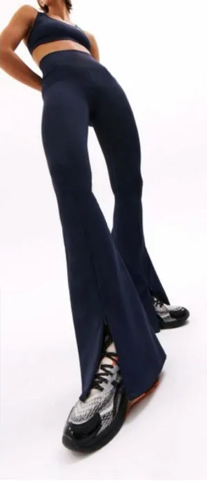 P. E. Nation Full Force Flare Pants Leggings High Rise Navy Blue thumbnail 1