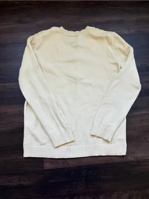 Karen Scott butter yellow Cable-Knit V-Neck Henley Sweater thumbnail 4