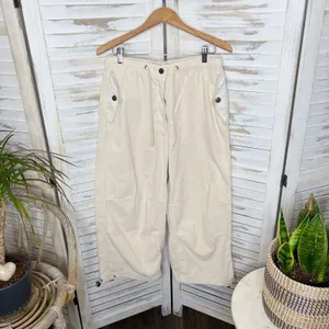 URBAN OUTFITTERS 90s Y2K Wide Leg Corduroy Pants Cream Size Large thumbnail 12