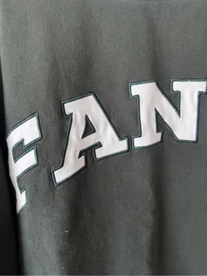 Shop Fancy Mockneck sweatshirt varsity patch letters christmas collection forest thumbnail 8