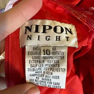 Nipon Night Red Sequin Checkered Sheath Cocktail‎ Dress Size 10 thumbnail 3