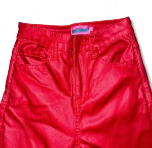 Edikted Pants Leather Flare Red thumbnail 3