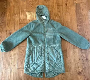 Lands End green Sherpa quilted jacket size small thumbnail 6