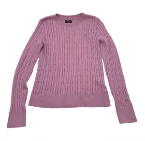 Vtg Y2k 2000s Abercrombie & Fitch Pink Cable Knit Crewneck Sweater Womens Sz Med thumbnail 1
