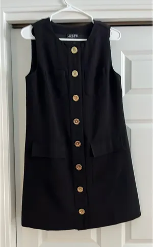 J crew button shift dress in black thumbnail 2