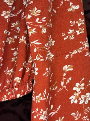 Scarlet and White Off-the-Shoulder Hippie Top thumbnail 4
