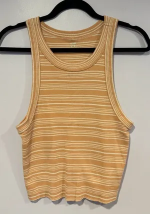 Pink and‎ white stripe aerie racerback tank top thumbnail 1
