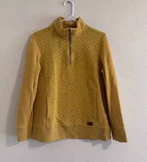 L.L. Bean Quilted Half‑Zip Pullover Sweater - Mustard thumbnail 1