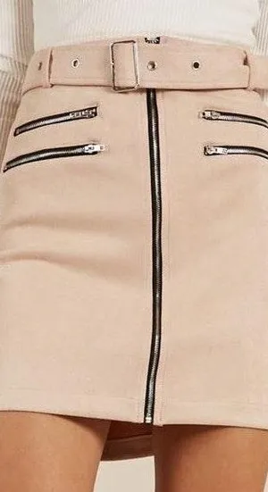 Nude Suede Skirt thumbnail 3