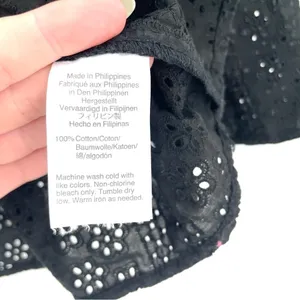 Madewell Black Eyelet Tiered Button Back Top thumbnail 9
