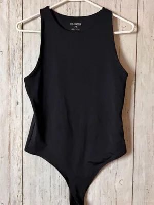 SWS Contour Sleek Women's Black Sleeveless Bodysuit Sz L thumbnail 2