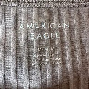 American Eagle Outfitters Ribbed Henley Top Tan Size Medium thumbnail 3