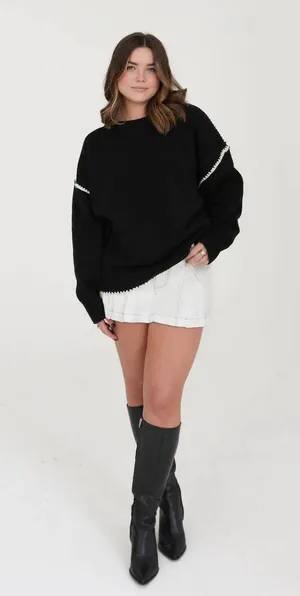 Grey Bandit Quinn Sweater Black thumbnail 1