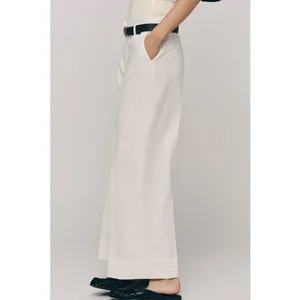 Zara Oyster Cuffed Wide Leg Trousers Size XS Minimalist Chic Relaxed 1478/234 thumbnail 9