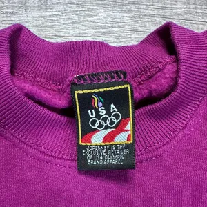 Vintage USA Olympics 90s Crewneck Sweatshirt Womens M Berry Embroidered Logo thumbnail 6