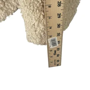 London Kaye Women's Size Small Cream Sherpa Open Front Pocket‎ Cardigan Sweater thumbnail 9