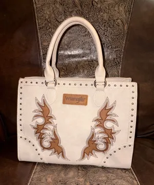Cream and Brown Wranglers Handbag thumbnail 1