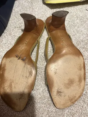 Anne Klein Green Tan Leather Sandals size 8.5 thumbnail 3