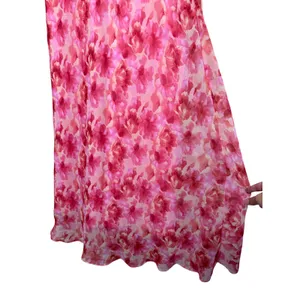 K Studio‎ Pink Floral Chiffon Maxi Dress Sleeveless V-Neck Ruched Size 14 thumbnail 3