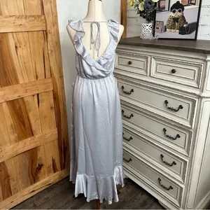 Show Me Your MuMu Light Blue Ruffle Wrap Dress thumbnail 7