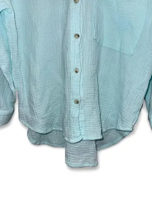 ACOA Oversized Gauze Boyfriend Shirt Blue thumbnail 3