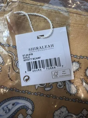 Shiraleah Chicago Wyatt Scarf Gold Paisley Woven Square Scarf Womens 07-28-018 thumbnail 6