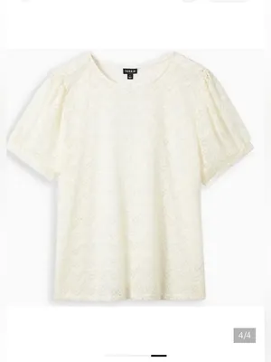 BUNDLE Torrid Lace Crochet Tees Peaches And Cream 2X NWT thumbnail 4