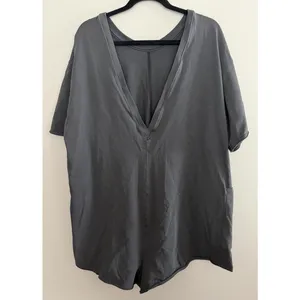 Free People Movement Hot Shot Tee Romper‎ Black Women's Size Large thumbnail 2