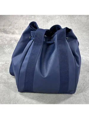 Ralph Lauren Polo Sport Bucket Bag Blue Flag Drawstring Vinyl Tote Web Straps thumbnail 4