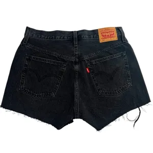 LEVI'S 501 Original Raw‎ Edge Denim Shorts black sz 28 thumbnail 4