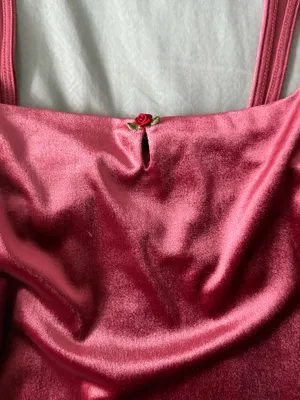Red mauve top with rose detail thumbnail 2