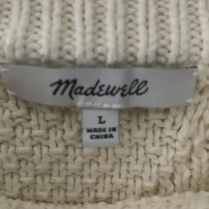 Madewell Oversized Cable Knit Sweater L Cream Ivory Fisherman Preppy Cotton thumbnail 5