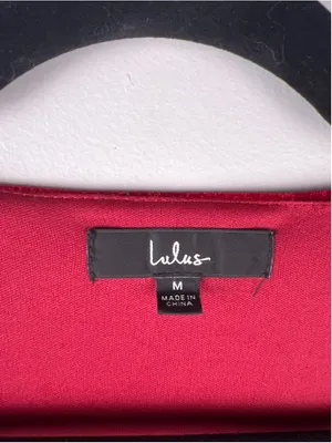 Lulus Red Velvet Mini Dress Womens M Long Sleeve V Neck Button Front Holiday Par thumbnail 3
