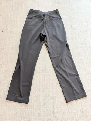 Athleta Black Pull On Straight Leg Pants Size 4 Pintuck Side Stripe Stretch thumbnail 2