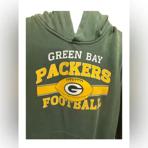 Women’s Large OuterStuff Green Bay Packers Hoodie Sweatshirt Green Gold thumbnail 2