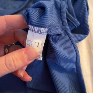 Sleeveless Ribbed Bodysuit Blue Size L thumbnail 3