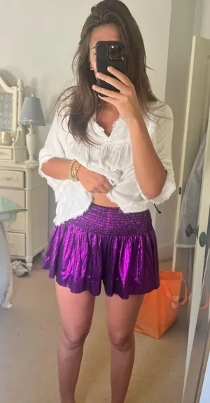 Queen of Sparkle Purple Swing Shorts thumbnail 1